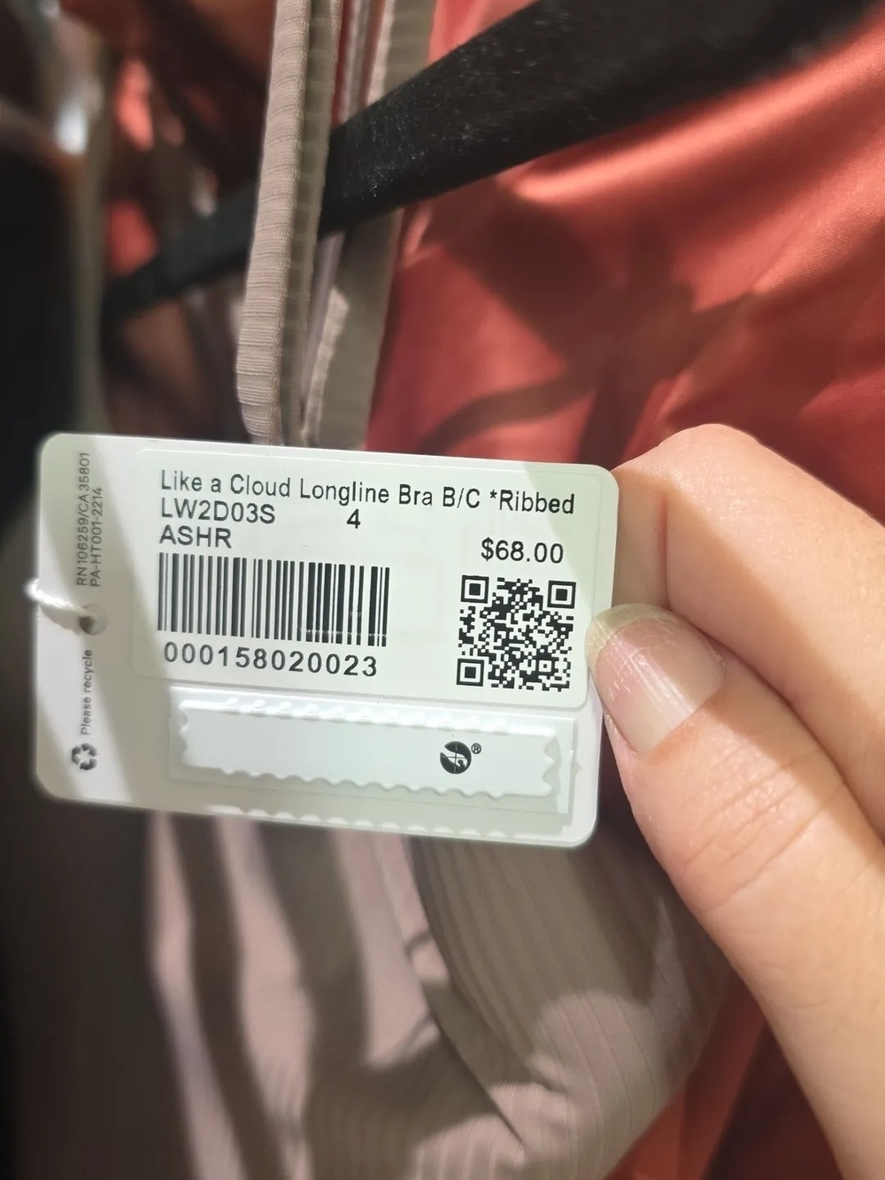 NWT Lululemon Like a Cloud Ribbed Longline Bra *Light Support B/C Cup Size 4 - Picture 3 of 3